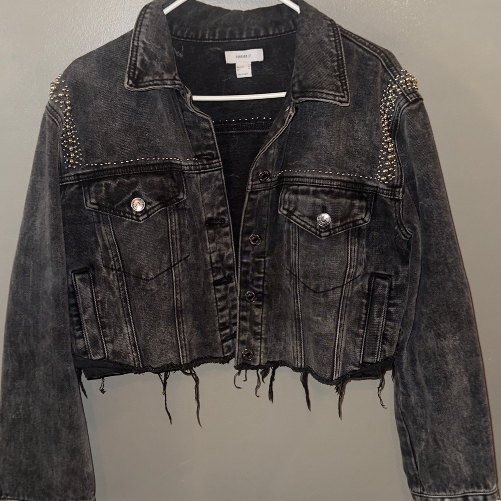Embellished Black Denim Jacket
